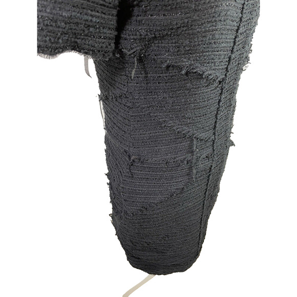 G. Label by Goop Black Fringe Short Sleeve Tweed Dress Pockets Sz 2 - Picture 7 of 12